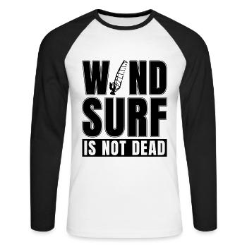 Wind Surf Is Not Dead Kitesurfer Windsurfing Lover - Unisex Baseballshirt langarm - Weiß/Schwarz - Vorne - Nik (191cm)