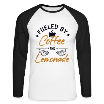 Alimenté par le café et la limonade Limonade - T-shirt baseball manches longues Homme - blanc/noir - Devant - Nik (191cm)