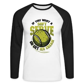 Wenn Sie Ein Softeis Wollen, Holen Sie Sich Eins - Unisex Baseballshirt langarm - Weiß/Schwarz - Vorne - Nik (191cm)