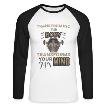 La transformation de votre corps façonne votre - T-shirt baseball manches longues Homme - blanc/noir - Devant - Nik (191cm)