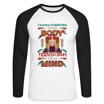 La transformation de votre corps façonne votre - T-shirt baseball manches longues Homme - blanc/noir - Devant - Nik (191cm)