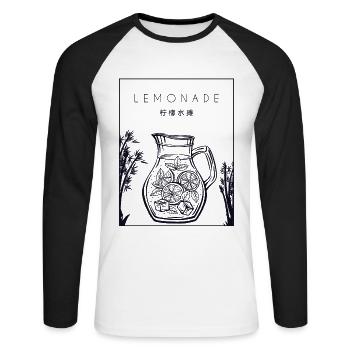 Lemonade Chinese Hanzi Lemonade Lemonade - Unisex Long Sleeve Baseball T-Shirt - white/black - Front - Nik (191cm)