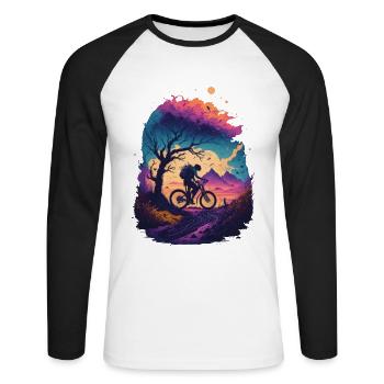 Vélo VTT Cycliste Route Vélo Sport Vélo - T-shirt baseball manches longues Homme - blanc/noir - Devant - Nik (191cm)