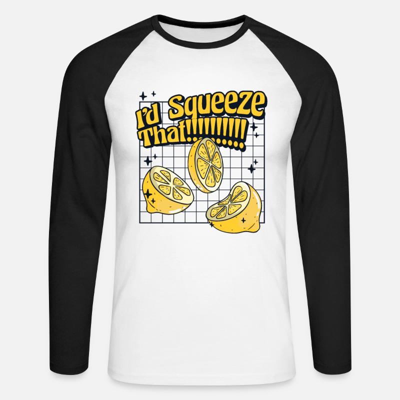 I'd Squeeze That Limonadenboss Limonade - Unisex Baseballshirt langarm - Weiß/Schwarz