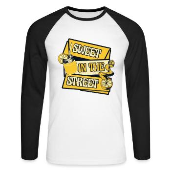 Sweet In The Street Lemonade Lemonade - Unisex Long Sleeve Baseball T-Shirt - white/black - Front - Nik (191cm)