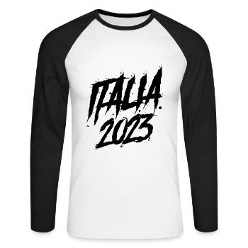 Italia 2023 - Unisex Long Sleeve Baseball T-Shirt - white/black - Front - Nik (191cm)