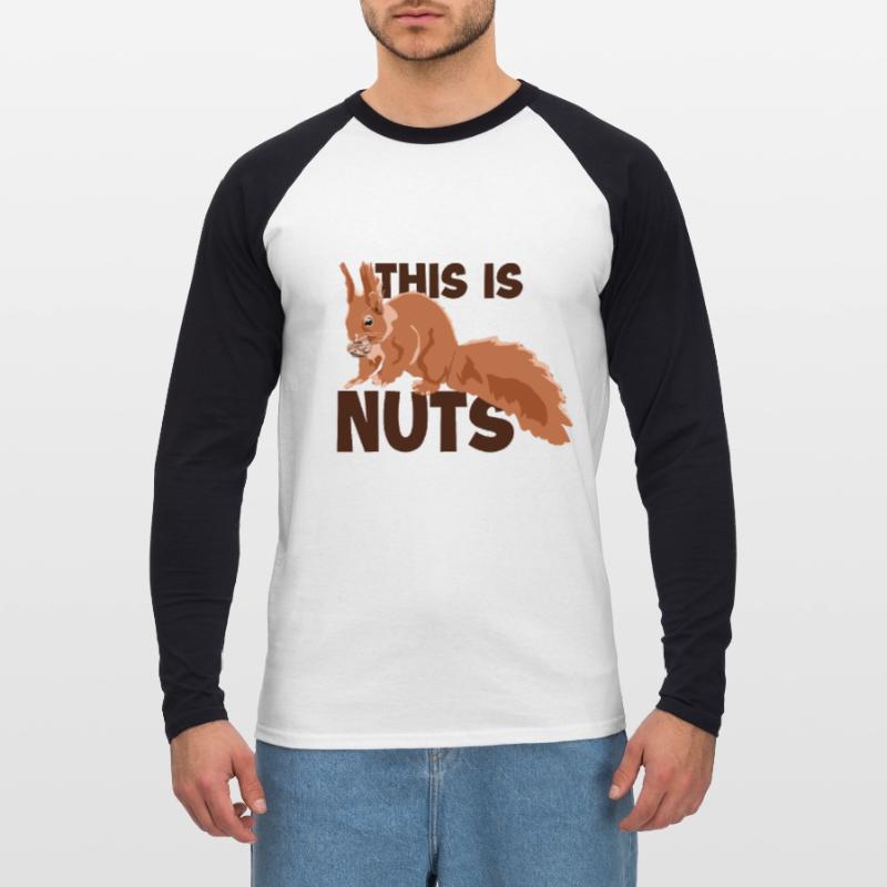 This Is Nuts Fox Squirrel Grey Squirrel Unisex Long Sleeve Baseball T-Shirt