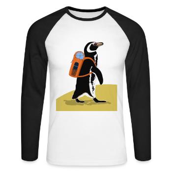 Randonnée en montagne Randonnées Randonnées - T-shirt baseball manches longues Homme - blanc/noir - Devant - Nik (191cm)