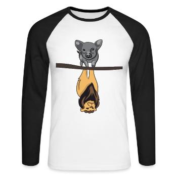 Wildschwein fühlt sich als Löwe / Löwin - Unisex Baseballshirt langarm - Weiß/Schwarz - Vorne - Nik (191cm)