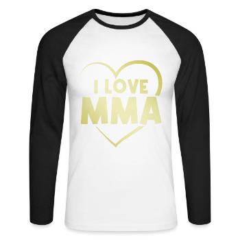 Ich liebe Mma - Unisex Baseballshirt langarm - Weiß/Schwarz - Vorne - Nik (191cm)
