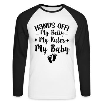 We Are Going To Have A Baby Announcement - Unisex Long Sleeve Baseball T-Shirt - white/black - Front - Nik (191cm)