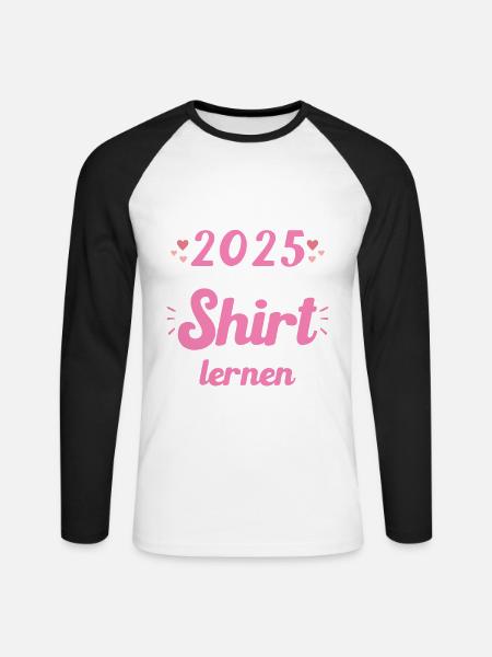 Abschluss 2025 Abschluss der Realschule - Unisex Baseballshirt langarm - Weiß/Schwarz