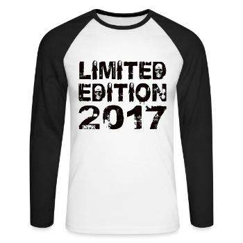 Limited Edition 2017 Birthday 2017 Birthday - Unisex Long Sleeve Baseball T-Shirt - white/black - Front - Nik (191cm)