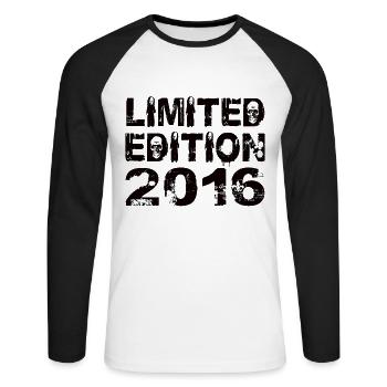 Edition Limitée 2016 Anniversaire 2016 Anniversaire - T-shirt baseball manches longues Homme - blanc/noir - Devant - Nik (191cm)