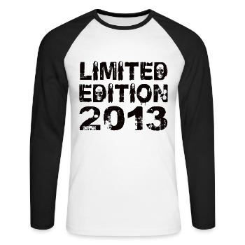 Edition Limitée 2013 Anniversaire 2013 Anniversaire - T-shirt baseball manches longues Homme - blanc/noir - Devant - Nik (191cm)