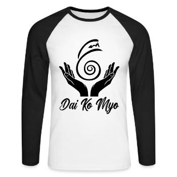 Reiki Dai Ko Myo Meditation Healer Reiki Master - Unisex Baseballshirt langarm - Weiß/Schwarz - Vorne - Nik (191cm)