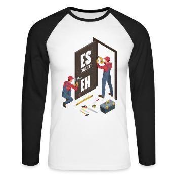 Es Eskaliert Eh Handwerker - Unisex Baseballshirt langarm - Weiß/Schwarz - Vorne - Nik (191cm)