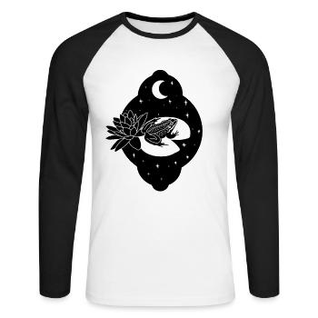 Kröte Kaulquappe Laubfrosch Froschzüchter Frosch - Unisex Baseballshirt langarm - Weiß/Schwarz - Vorne - Nik (191cm)