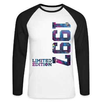 29TH BIRTHDAY 29 YEARS LIMITED EDITION 1997 - Unisex Long Sleeve Baseball T-Shirt - white/black - Front - Nik (191cm)