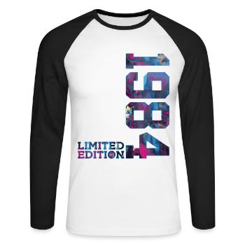 42ND BIRTHDAY 42 YEARS LIMITED EDITION 1984 - Unisex Long Sleeve Baseball T-Shirt - white/black - Front - Nik (191cm)