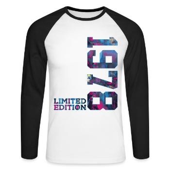 48TH BIRTHDAY 48 YEARS LIMITED EDITION 1978 - Unisex Long Sleeve Baseball T-Shirt - white/black - Front - Nik (191cm)