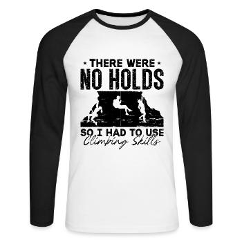 There Were No Holds So I Loves Mountaineer Climber - Unisex Baseballshirt langarm - Weiß/Schwarz - Vorne - Nik (191cm)
