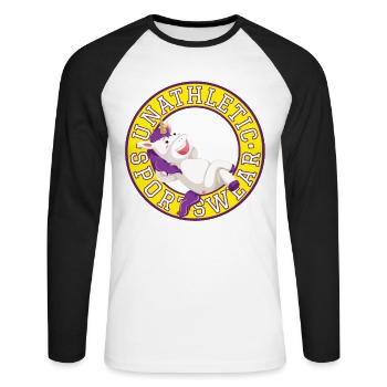 Unathletic Unicorn - Unisex Long Sleeve Baseball T-Shirt - white/black - Front - Nik (191cm)
