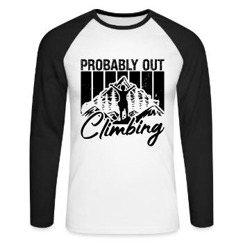 Probablement en escalade alpiniste - T-shirt baseball manches longues Homme - blanc/noir - Devant - Nik (191cm)