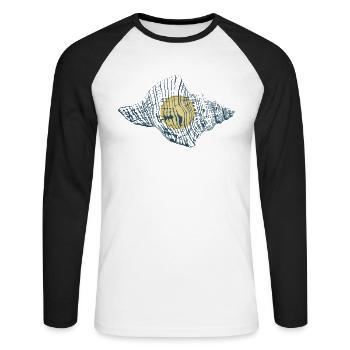 Shell Shelling Bag Bivalvia Hunter Seashell - T-shirt baseball manches longues Homme - blanc/noir - Devant - Nik (191cm)