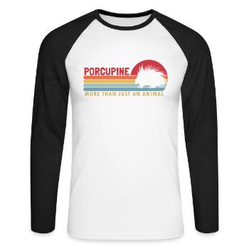 Porcupine more than an Animal Spiked Animal Lover - Unisex Long Sleeve Baseball T-Shirt - white/black - Front - Nik (191cm)
