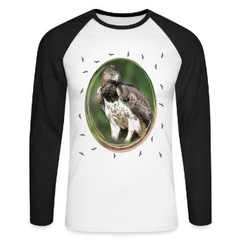 Martial eagle - Eagle - Bird of prey - Birds in Africa - Unisex Long Sleeve Baseball T-Shirt - white/black - Front - Nik (191cm)