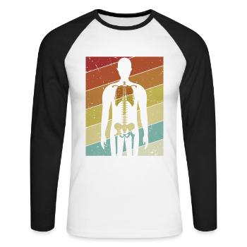 Retro Radiology Nurse X-Ray Technician Radiologist - Unisex Long Sleeve Baseball T-Shirt - white/black - Front - Nik (191cm)