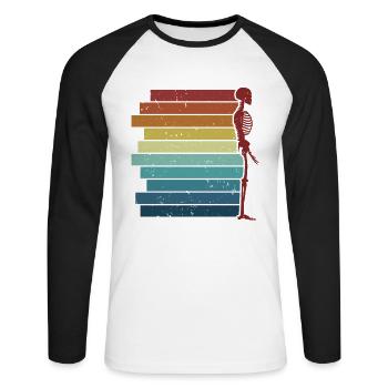 Retro X-Ray Technician Radiographer Technologist - Unisex Long Sleeve Baseball T-Shirt - white/black - Front - Nik (191cm)