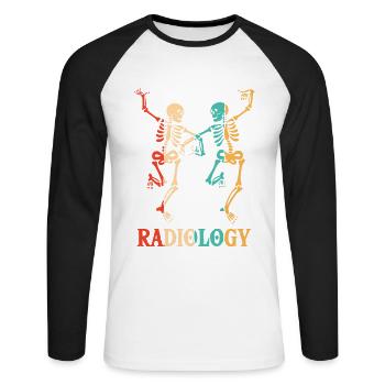 Retro-Röntgenassistent Radiologie-Krankenschwester Technologe - Unisex Baseballshirt langarm - Weiß/Schwarz - Vorne - Nik (191cm)