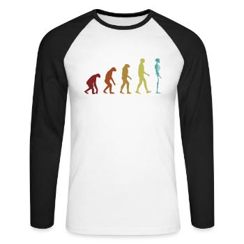 Radiologie Evolution Radiologiekrankenschwester Radiologieassistent - Unisex Baseballshirt langarm - Weiß/Schwarz - Vorne - Nik (191cm)