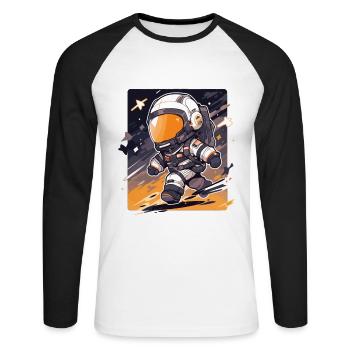 Astronaut Astro Astronauts Space Cosmos - Unisex Long Sleeve Baseball T-Shirt - white/black - Front - Nik (191cm)