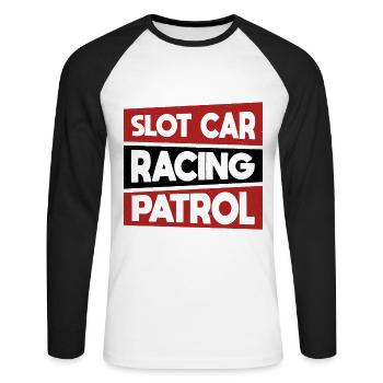 Slot Car Racing Patrol Racing Gift - Unisex Baseballshirt langarm - Weiß/Schwarz - Vorne - Nik (191cm)