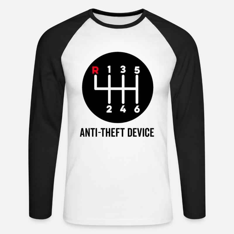 Diebstahlsicherung Schaltgetriebe Schaltgetriebe Schaltgetriebe - Unisex Baseballshirt langarm - Weiß/Schwarz