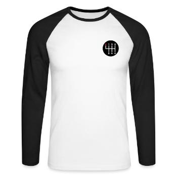 Stick Shift Car Manual Shift Speed Manual - Unisex Long Sleeve Baseball T-Shirt - white/black - Front - Nik (191cm)