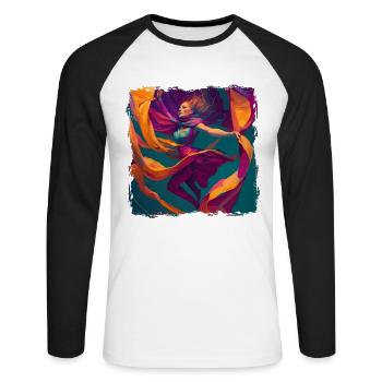 Gymnastik Aerial Yoga Luftakrobatin Tänzerin Aerial - Unisex Baseballshirt langarm - Weiß/Schwarz - Vorne - Nik (191cm)