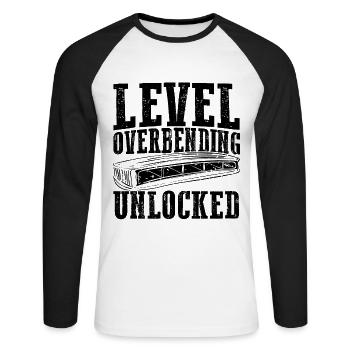 Harmonikaspieler für Munharmonika Spieler - Unisex Baseballshirt langarm - Weiß/Schwarz - Vorne - Nik (191cm)