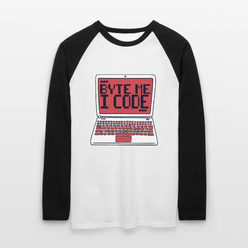 Byte Me I Code Developer Softwareentwickler Unisex Baseballshirt langarm