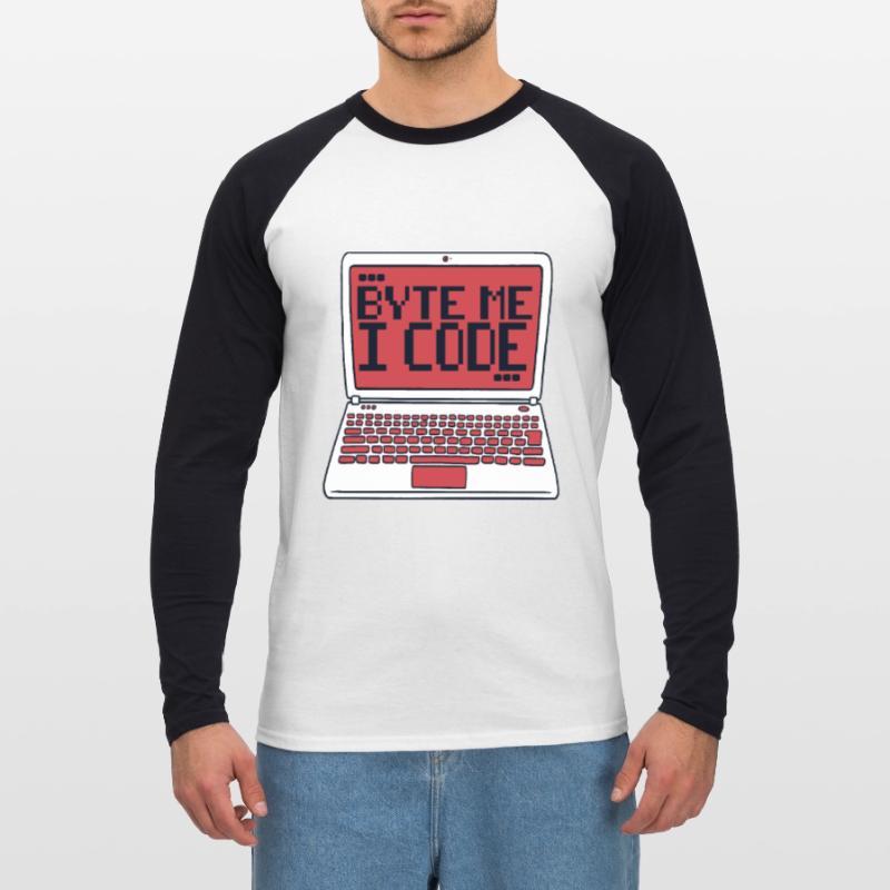 Byte Me I Code Developer Softwareentwickler Unisex Baseballshirt langarm