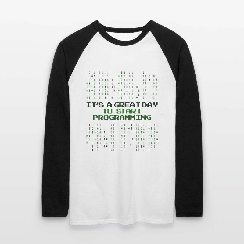 Great Day To Start Programming Developer Coder Unisex Long Sleeve Baseball T-Shirt
