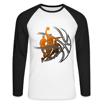 JOUEUR DE BASKET-BALL COOL BASKET-BALL JOUEUR DE BASKET-BALL - T-shirt baseball manches longues Homme - blanc/noir - Devant - Nik (191cm)