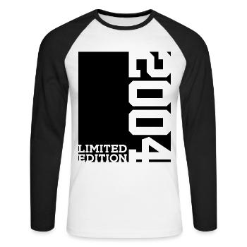 LIMITED EDITION 2004 22ND BIRTHDAY - Unisex Long Sleeve Baseball T-Shirt - white/black - Front - Nik (191cm)