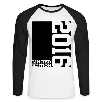 10E ÉDITION LIMITÉE DU 10E ANNIVERSAIRE 2016 - T-shirt baseball manches longues Homme - blanc/noir - Devant - Nik (191cm)