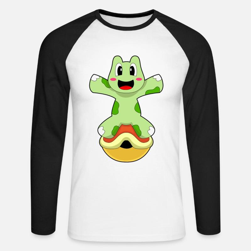 Shellless turtle - Unisex Long Sleeve Baseball T-Shirt - white/black