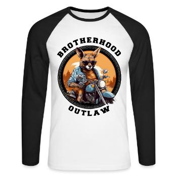 Kangaroo Motorcycle Brotherhood Outlaw - Unisex Long Sleeve Baseball T-Shirt - white/black - Front - Nik (191cm)