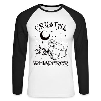 Funny Gemstone Chakra Healer Spiritual - Unisex Long Sleeve Baseball T-Shirt - white/black - Front - Nik (191cm)